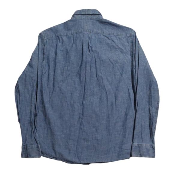 J Crew Shirt Men's L Slim Blue Denim Chambray Long Sleeve Button Down EUC - Picture 3 of 4